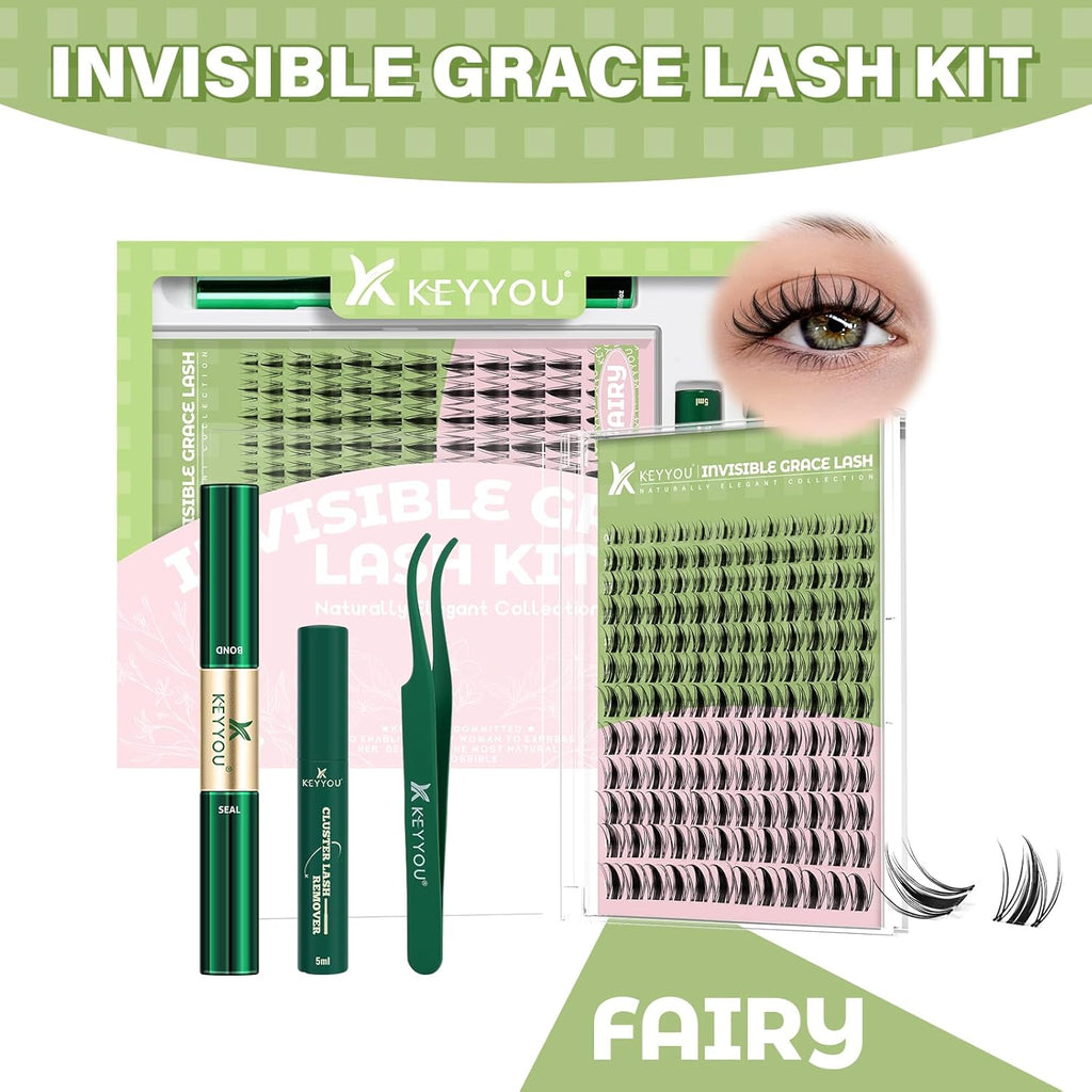 Fairy Lash Clusters Kit – 144Pcs D Curl Manga Eyelash Extensions DIY at Home