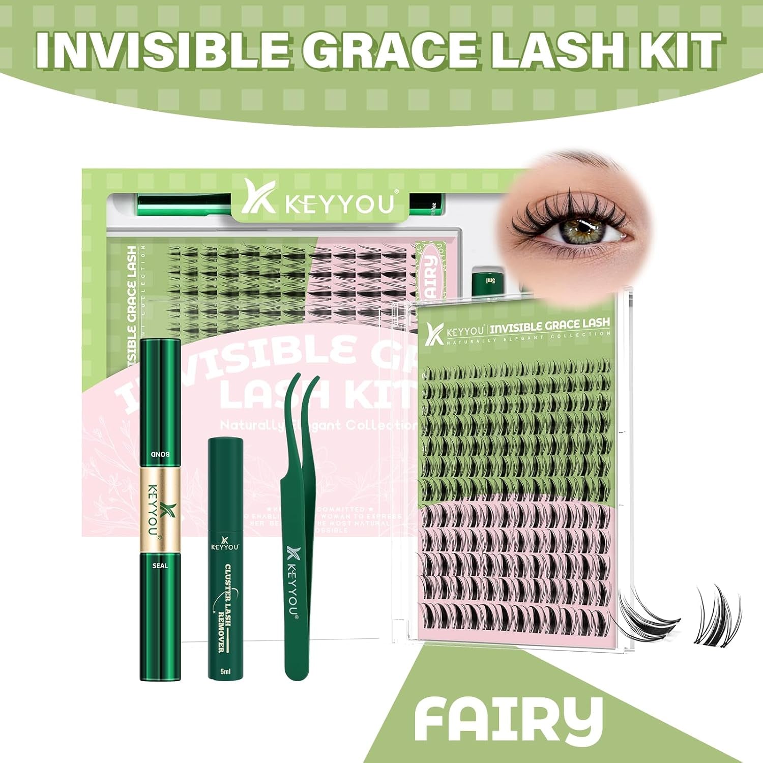 Fairy Lash Clusters Kit – 144Pcs D Curl Manga Eyelash Extensions DIY at Home